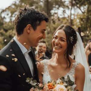 happy couple getting married