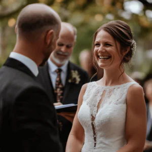 happy couple getting married