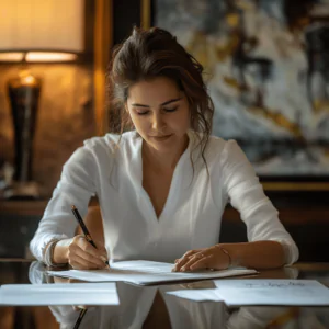 modern women signing documents