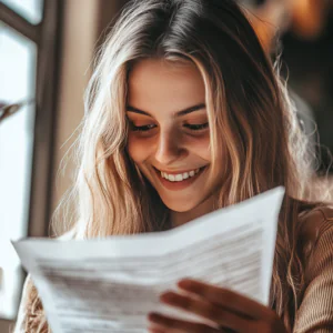 a_smiling_girl_looking_at_an_offical_paper (2)