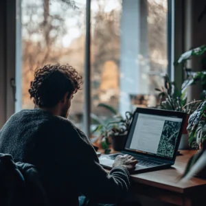 a person doing work on his laptop 1