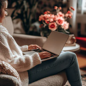 a person doing work on his laptop