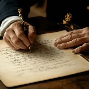 person signing document