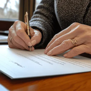 person signing document