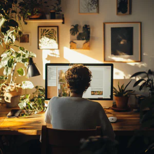 person working on personal computer