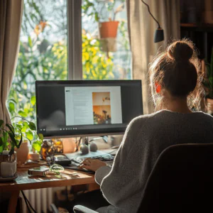 person working on personal computer